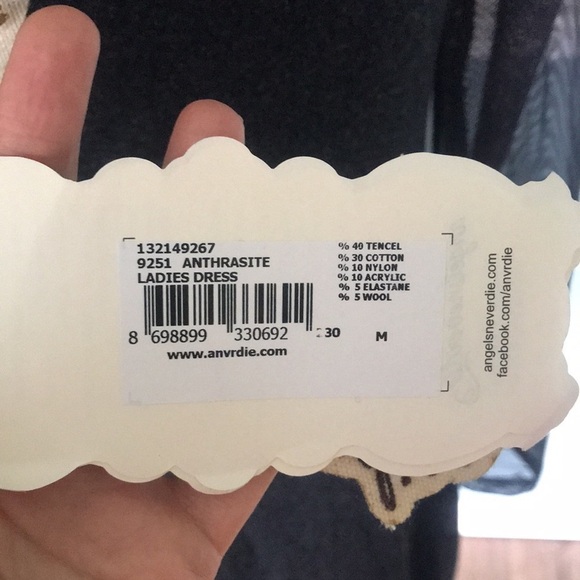 angels never die wool mixed media gothic dress whimsigoth fairycore mesh sheer M - Picture 7 of 9